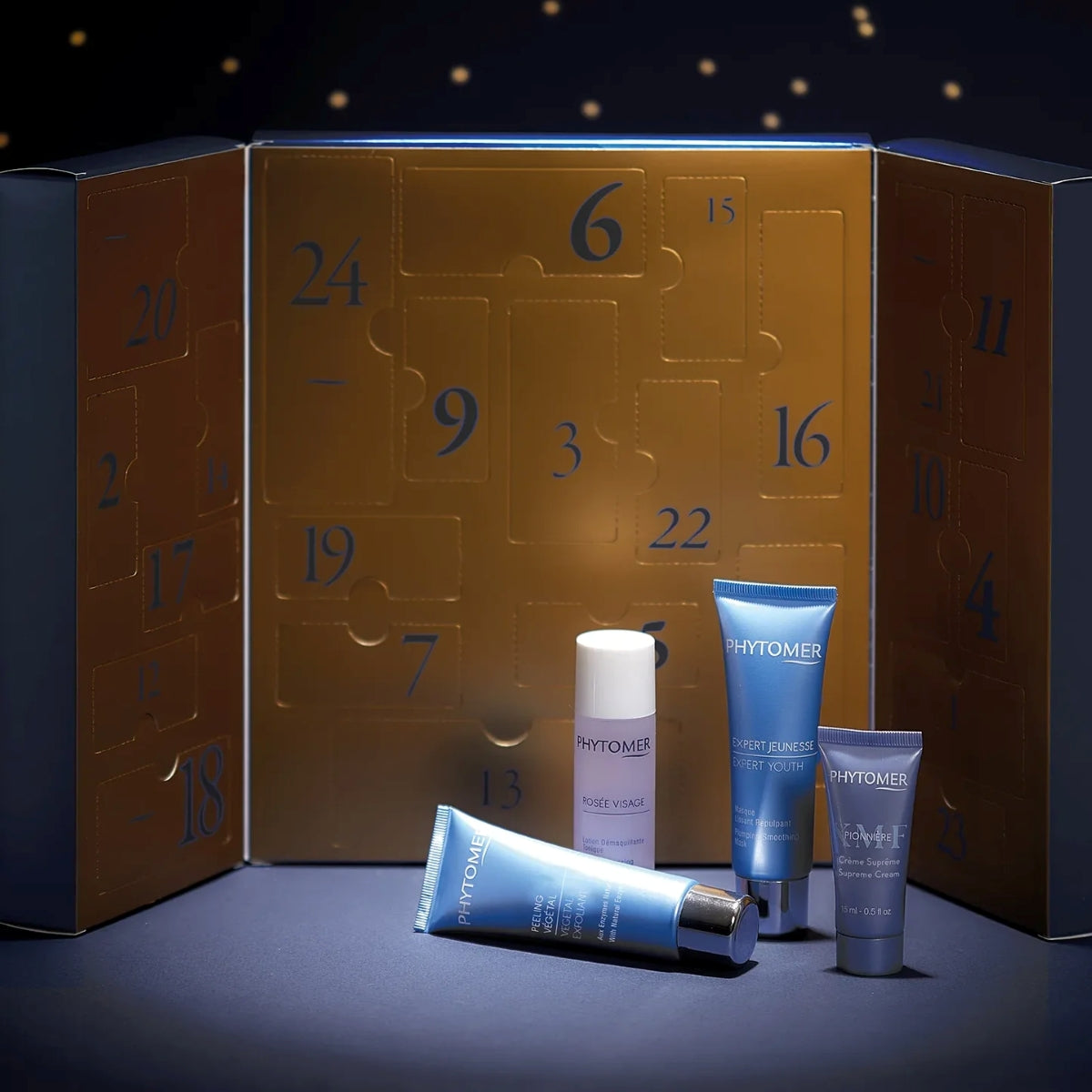 Phytomer Advent Calendar – open luxe adventskalender met Phytomer skincareproducten in spa-setting