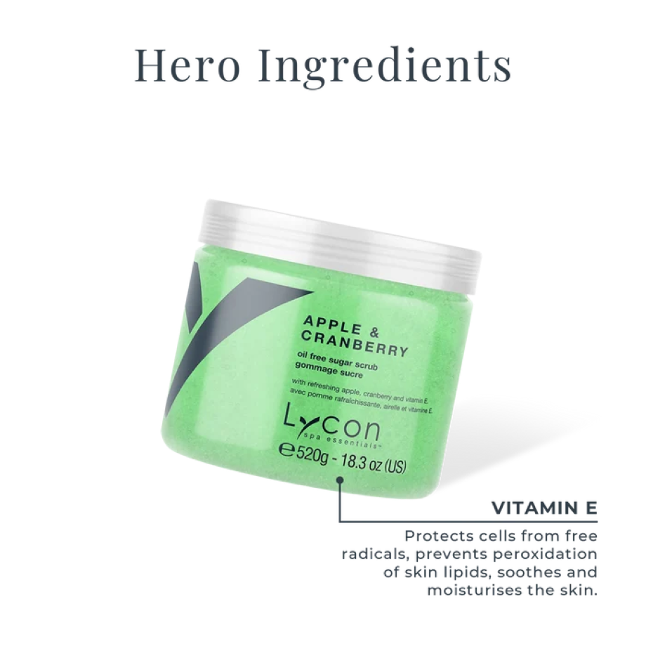 Lycon Apple & Cranberry Sugar Scrub met vitamine E