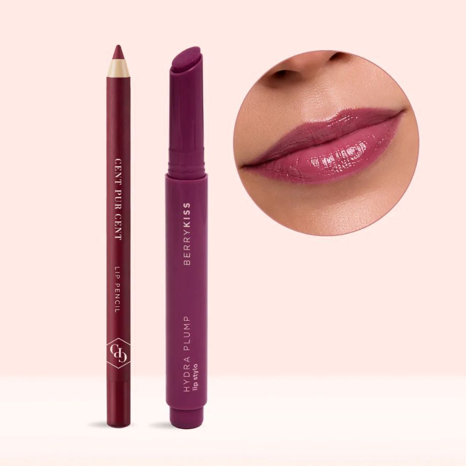 Berry Crush lipcombinatie met Waterproof Lip Pencil Nude Berry en Hydra Plump Lip Stylo BerryKiss