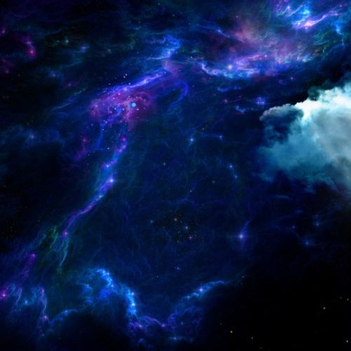 Opium Noir Waxmelt – geurblokje van sojawas met roze peper, oranjebloesem, peer, koffie, jasmijn, vanille, patchouli en ceder. Foto van donkere mysterieuze sterrenhemel.