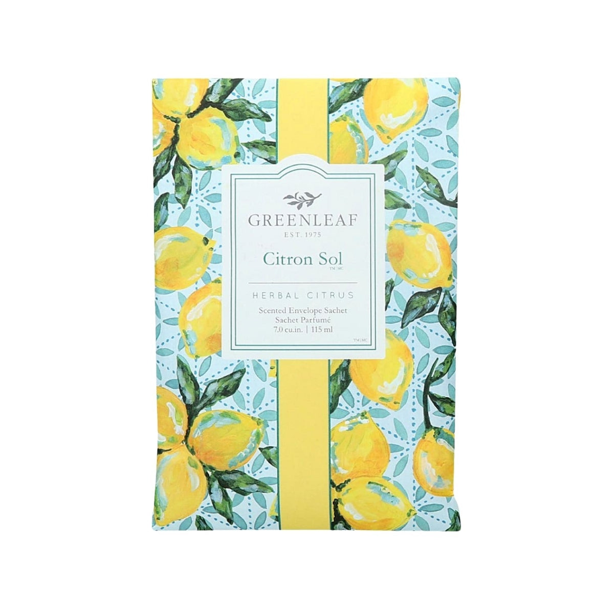 Greenleaf Citron Sol Geurzakje – frisse citrusgeur met mandarijn & groene thee, vegan & cruelty-free.