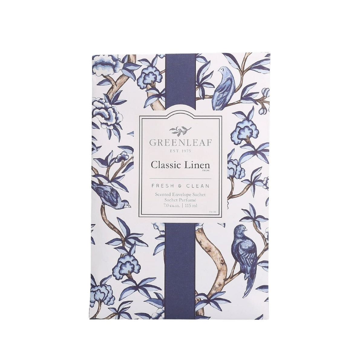 Greenleaf Classic Linen Geurzakje – frisse katoenlucht met bloemen en poederige tonen, tijdloos en rustgevend.