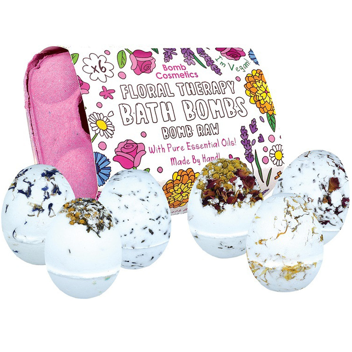 Bomb Cosmetics 6 Egg Shaped Bath Blasters – handgemaakte bruisballen set met natuurlijke ingrediënten en pure essentiële oliën