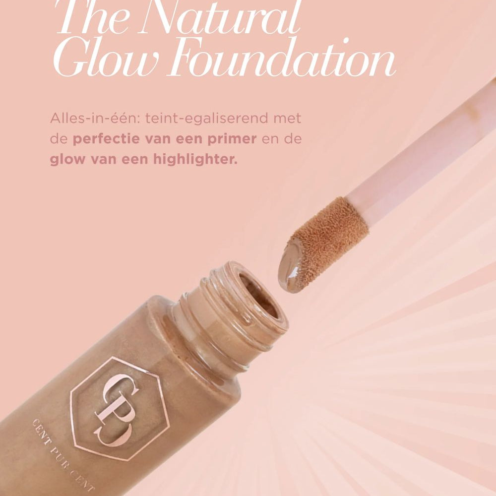 Cent Pur Cent Holy Glowy Foundation – medium hydraterende foundation met natuurlijke glow en zachte applicator.