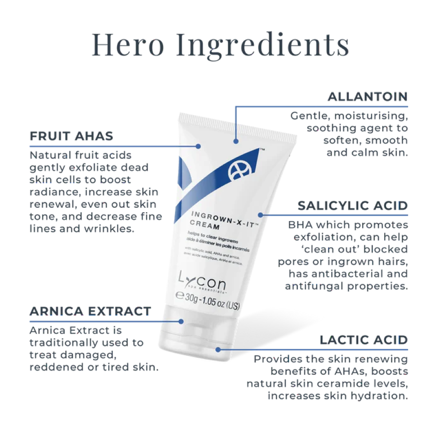 Lycon Spa verzachtende crème tegen ingegroeide haartjes – hydrateert, kalmeert en verzorgt de huid na ontharen ingredienten