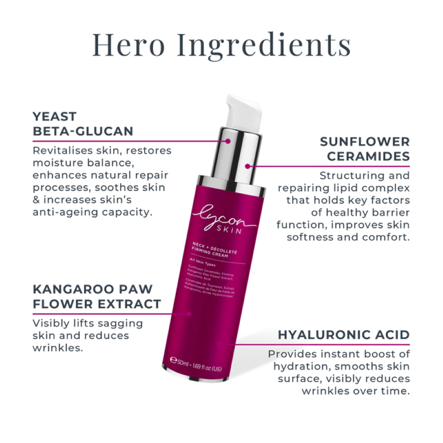 Lycon Skin Neck & Décolleté Firming Cream ingrediënten verstevigend en hydraterend effect