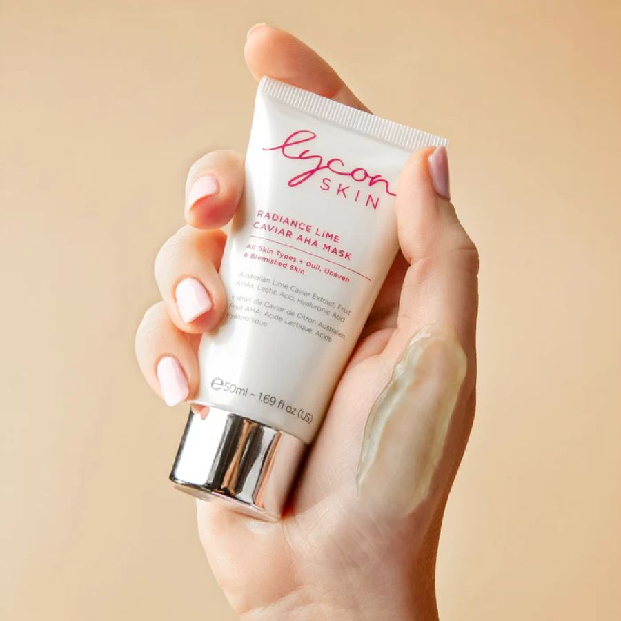 Lycon Skin Radiance Lime Caviar AHA Mask textuur en gebruik voor egale huid