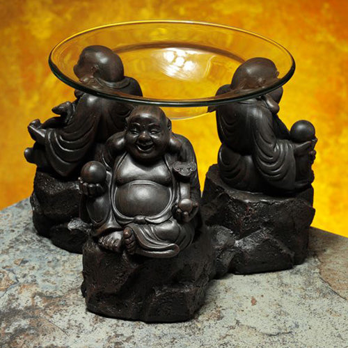 Boeddha Wax Brander in warme sfeerfoto met brandend theelichtje