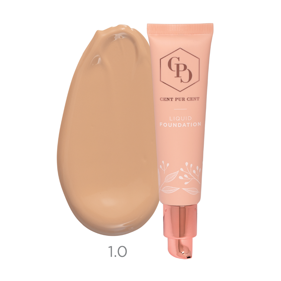 Cent Pur Cent Liquid Foundation tint 1.0 met swatch