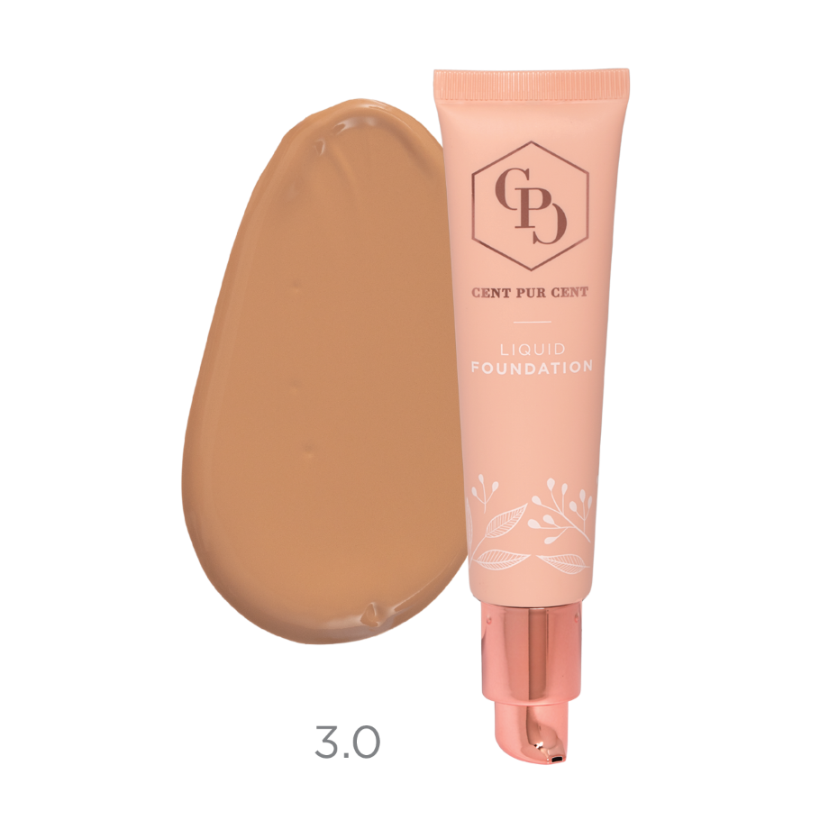 Cent Pur Cent Liquid Foundation tint 3.0 met swatch