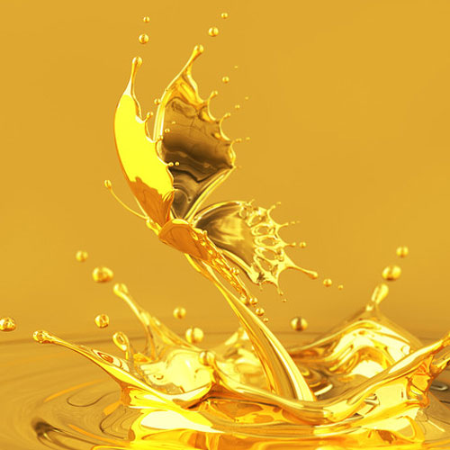 Miljoen Dames Waxmelt – geurblokje van sojawas met framboos, neroli, oranjebloesem, jasmijn, honing, patchouli en citroen. Foto van gouden vlinder in vloeistof, symbool voor luxe parfumgeur.