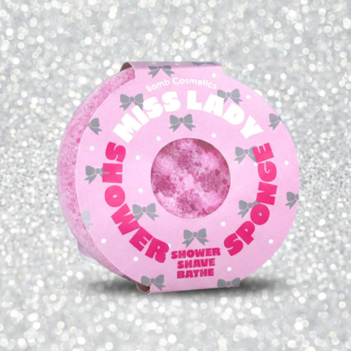 Bomb Cosmetics Miss Lady Body Buffer roze scrub spons