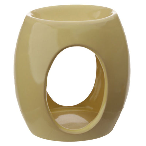 Ovale mosterdkleurige keramieken waxbrander – stijlvolle geurbrander voor waxmelts, etherische olie en geurolie – Feel So Pure