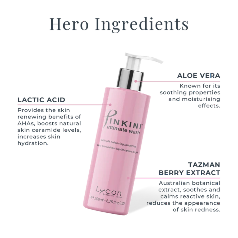 Pinkini Intimate Wash – pH-vriendelijke reiniging voor bikinilijn, Lycon