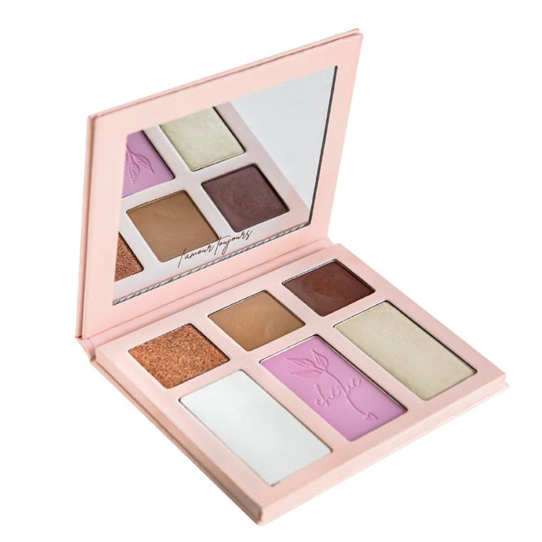 Cent Pur Cent make-up palette met zachte roze tinten en spiegel