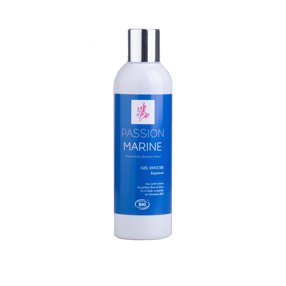 Passion Marine Regenerating Shower Gel met muntwater, zeewier, geranium en rozenhout – milde reiniging en frisse, bloemig-houtige geur