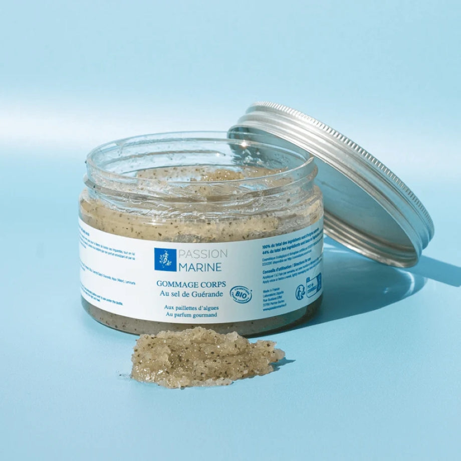 Passion Marine Gommage Corps scrub met Guérande zeezout & algen. 100% natuurlijk, hydrateert, verzacht en geeft een frisse glow