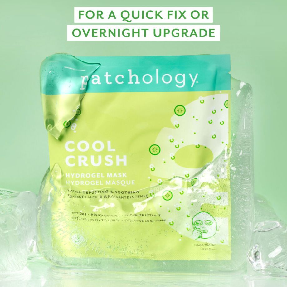 Patchology Cool Crush Hydrogel Mask verpakking verkoelend gezichtsmasker met hydrogel technologie