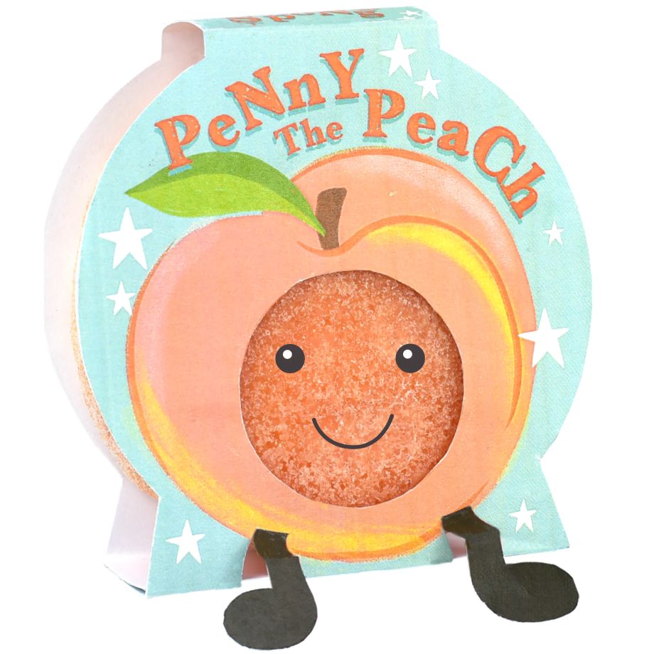 Bomb Cosmetics Penny the Peach Buddy Buffer 100 g – zeepspons met perzikgeur.