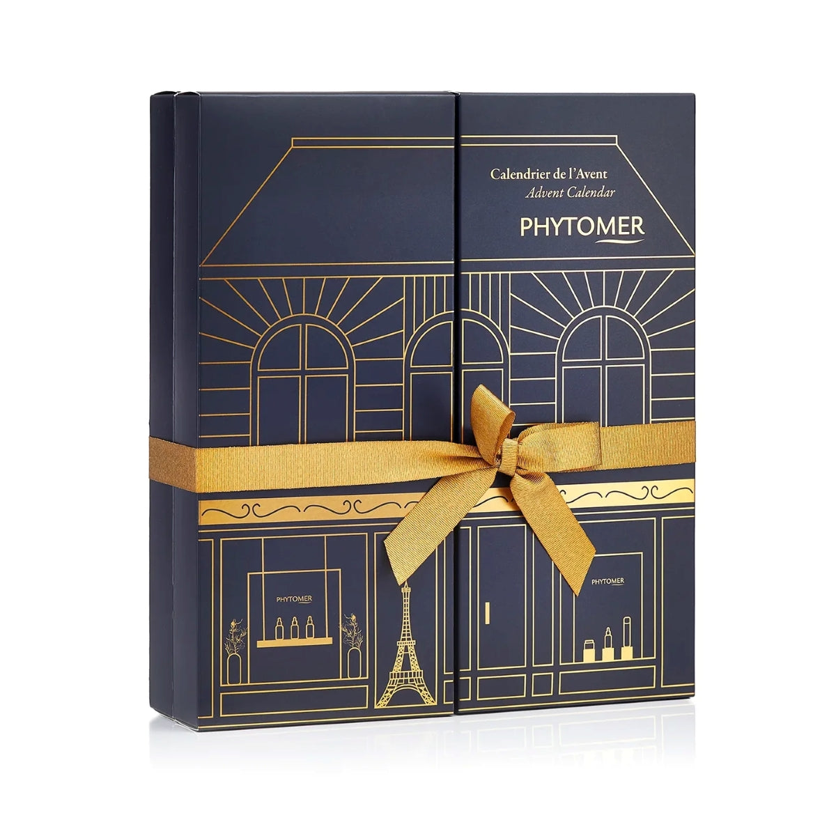 Phytomer Advent Calendar – luxe blauwe giftbox met gouden lint, limited edition skincarekalender