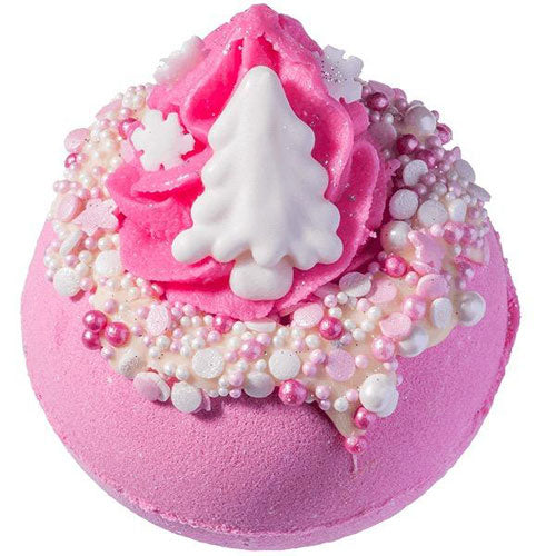 Bomb Cosmetics Pink Christmas Bath Blaster – roze en witte bruisbal 160g