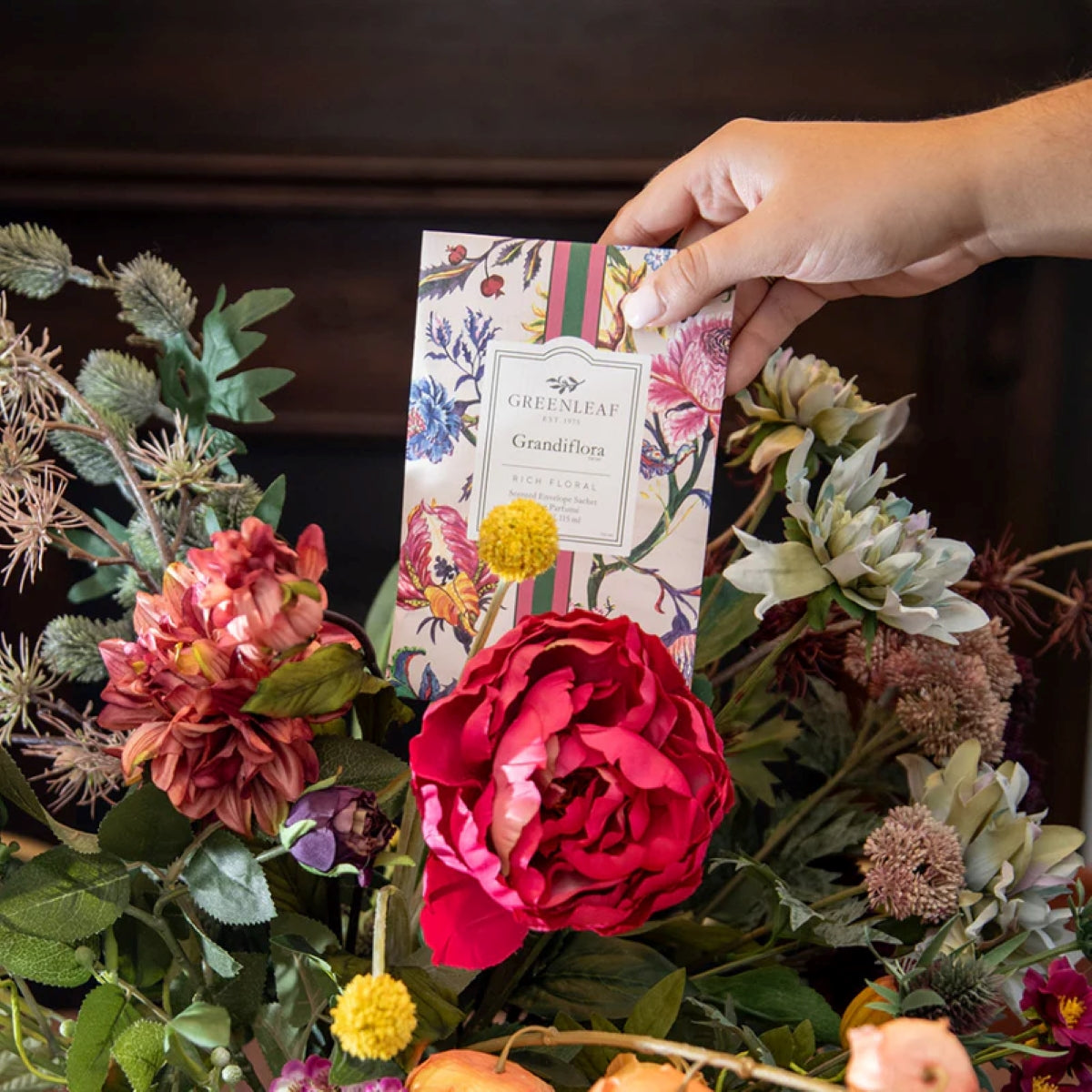 Greenleaf geurzakje Grandiflora – chic en charmant, met citrus, bloemen en warm sandelhout.