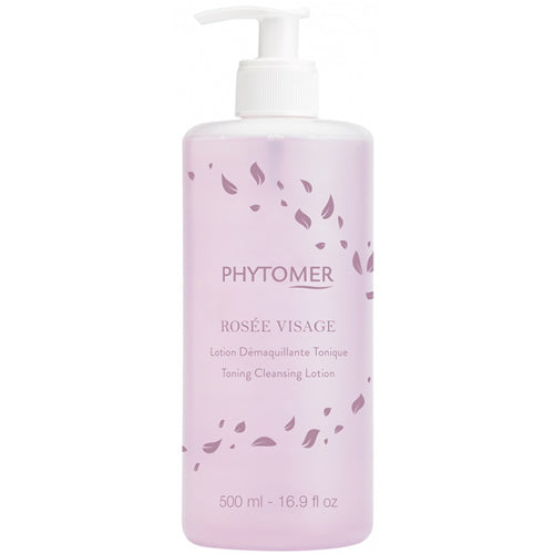 Phytomer Rosée Visage – alcoholvrije lotion in 500ml pompflacon. Zachte reiniging en tonifiëring met rozenwater, Sorenia en OLIGOMER®
