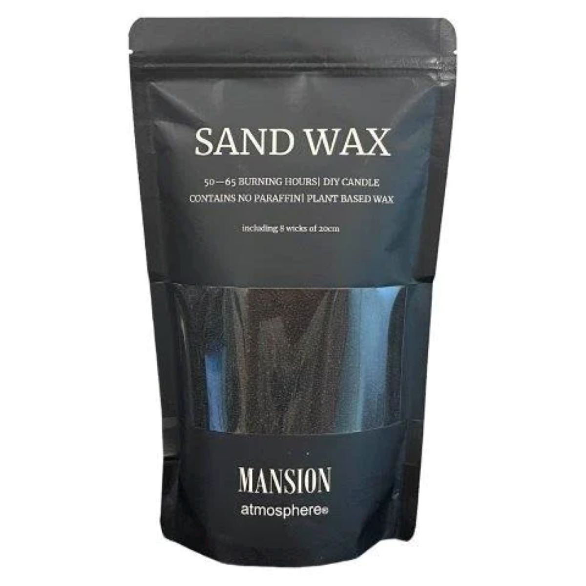 Mansion Atmosphere Sand Wax zwart – plantaardige kaarsenwas 500g met lonten