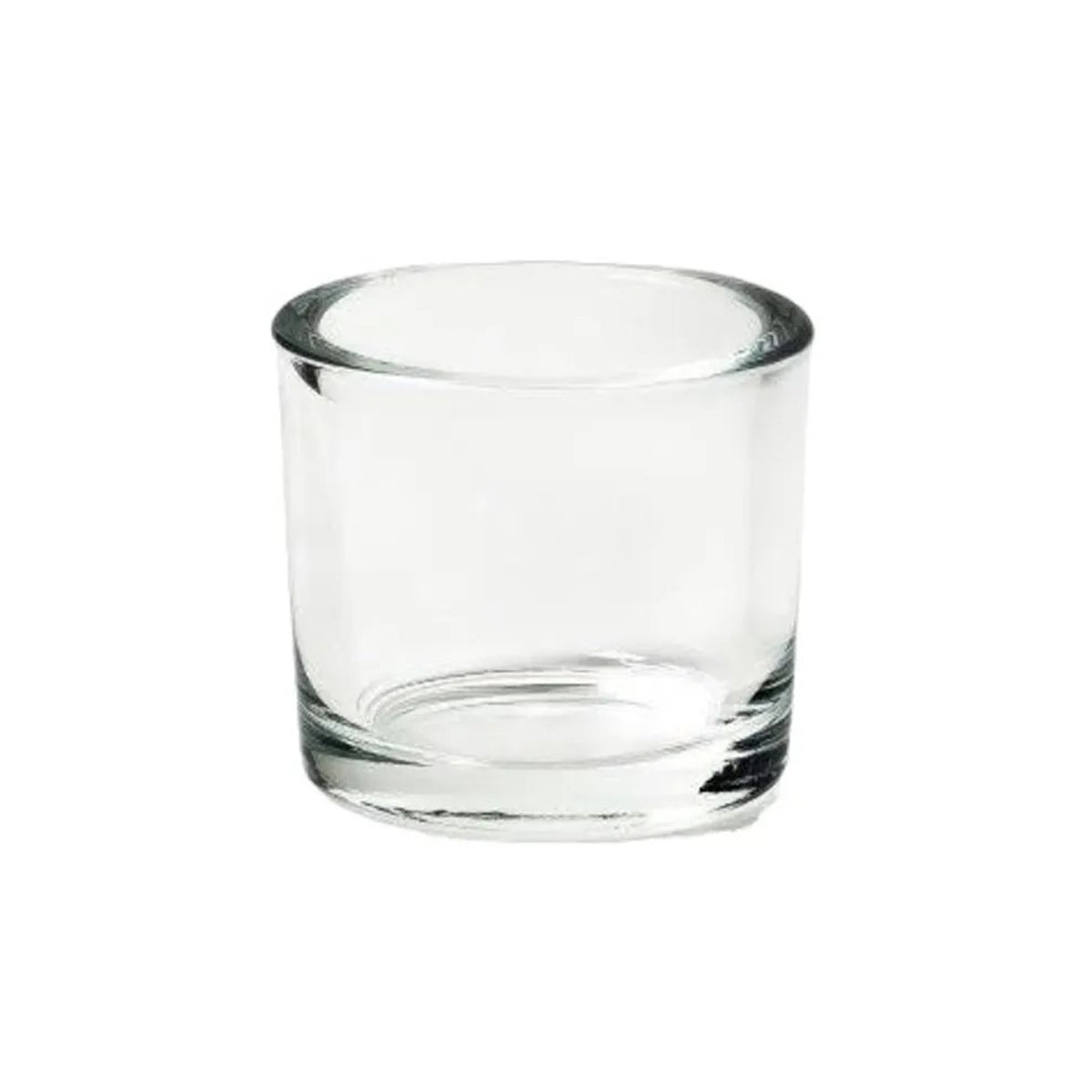 Glazen Mansion Atmosphere Sand Wax houder, cilinder 8x9 cm voor stijlvolle kaarscreaties