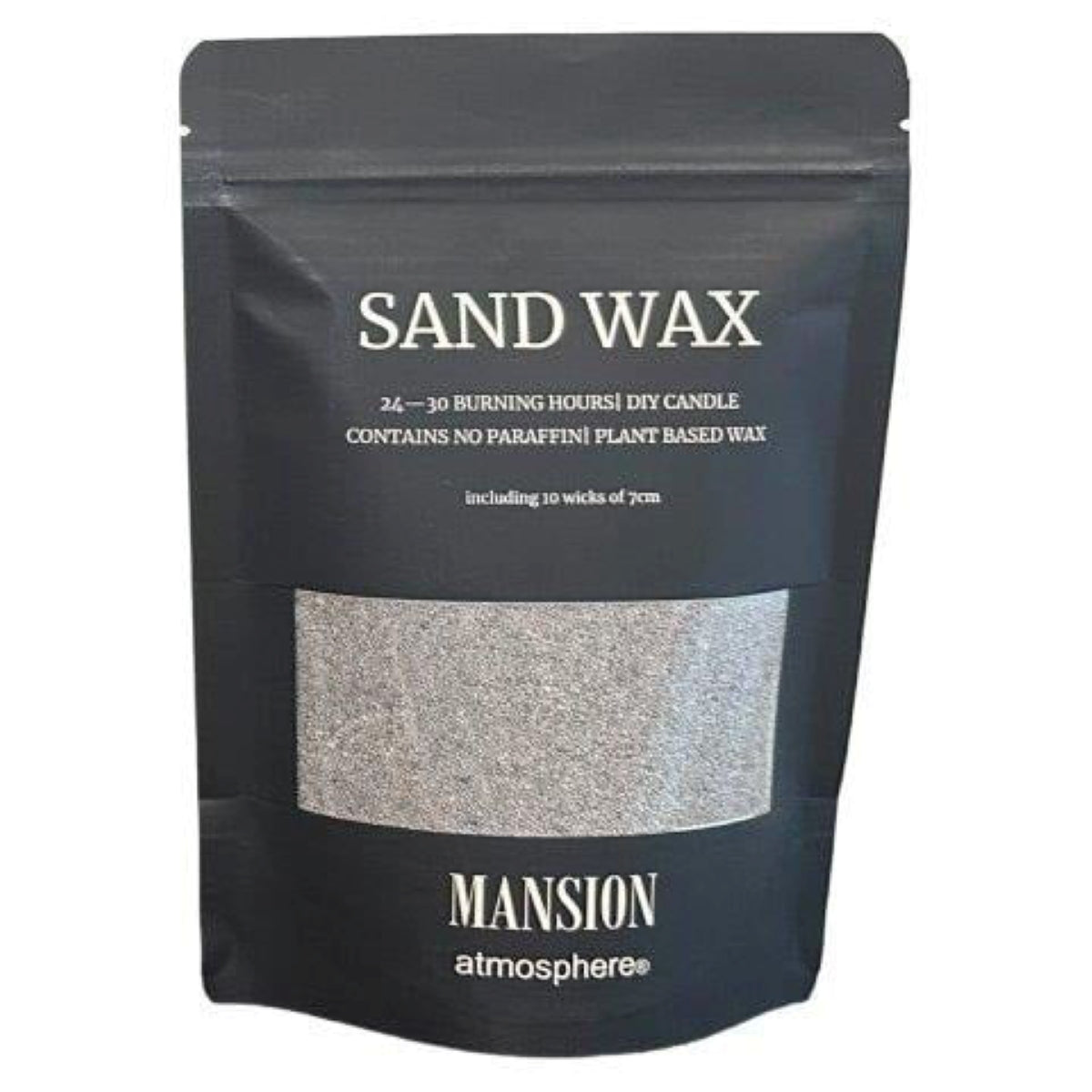 Mansion Atmosphere Sand Wax grijs – plantaardige kaarsenwas 200g met lonten