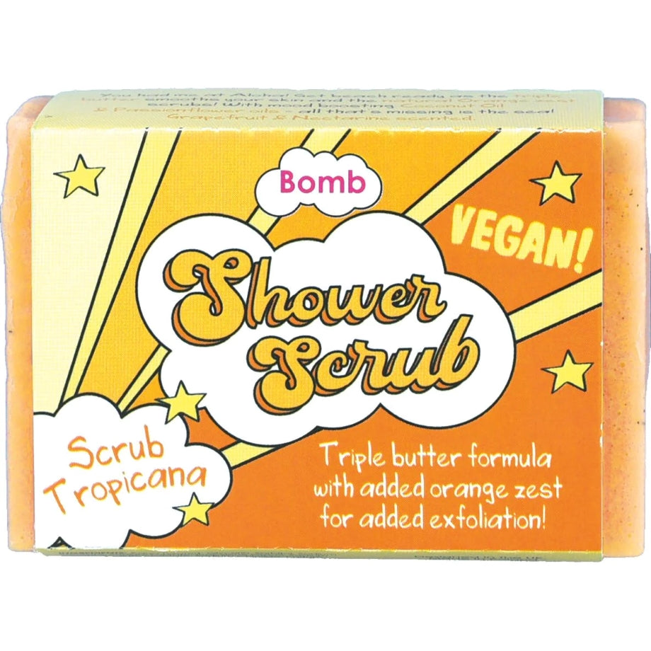 Bomb Cosmetics Scrub Tropicana Solid Shower Scrub – tropische scrub bar met shea-, mango- en cacaoboter