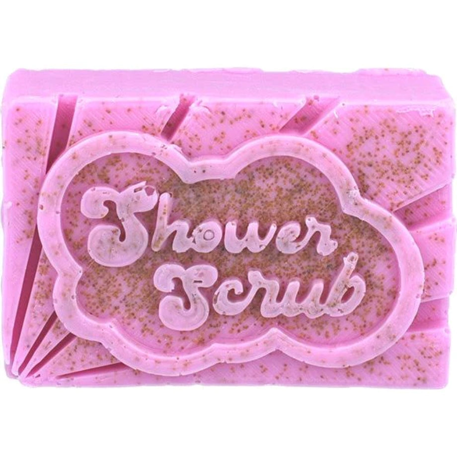 Plasticvrije solid shower scrub van Bomb Cosmetics met rozengeur, amandelolie en verzorgende boters