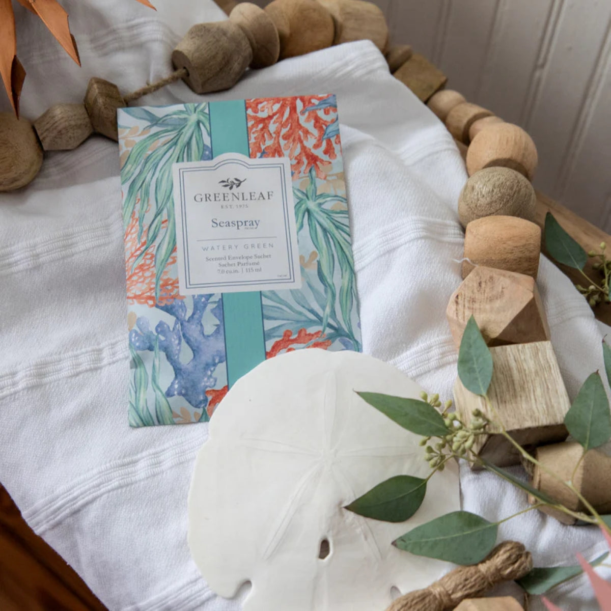 Greenleaf geurzakje Seaspray – zeelucht met bloemige en warme noten, niet-giftig en geschikt voor elke ruimte.