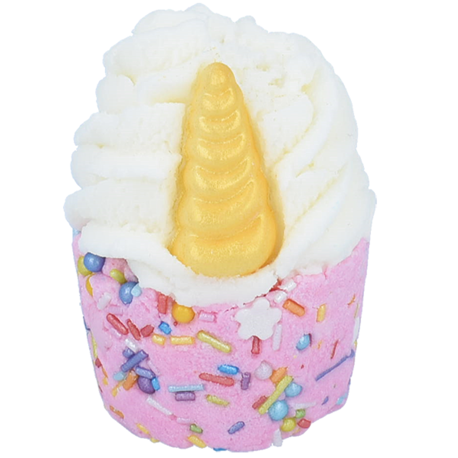 Bomb Cosmetics Bathe the Rainbow Bath Mallow met unicorn-hoorn en kleurrijke decoratie