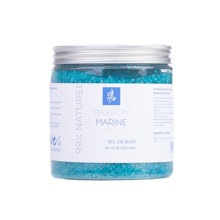 Passion Marine Blauw Badzout met Guérande Zeezout in pot
