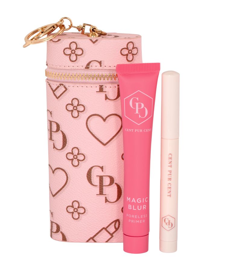 Cent Pur Cent Blurring Perfection Kit met Magic Blur Primer, Eyeconic Primer en roze etui.