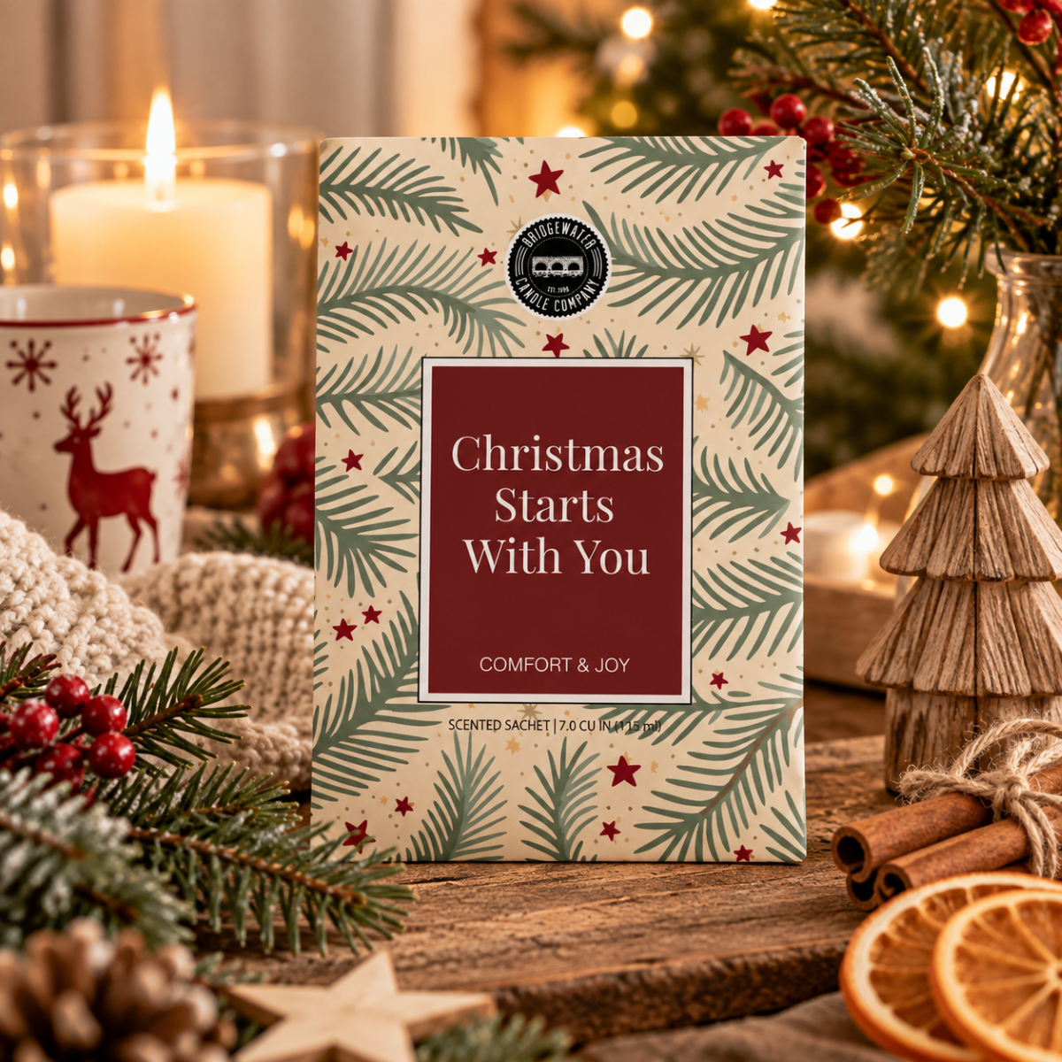 Bridgewater Comfort & Joy geurzakje in warme kerstsfeer