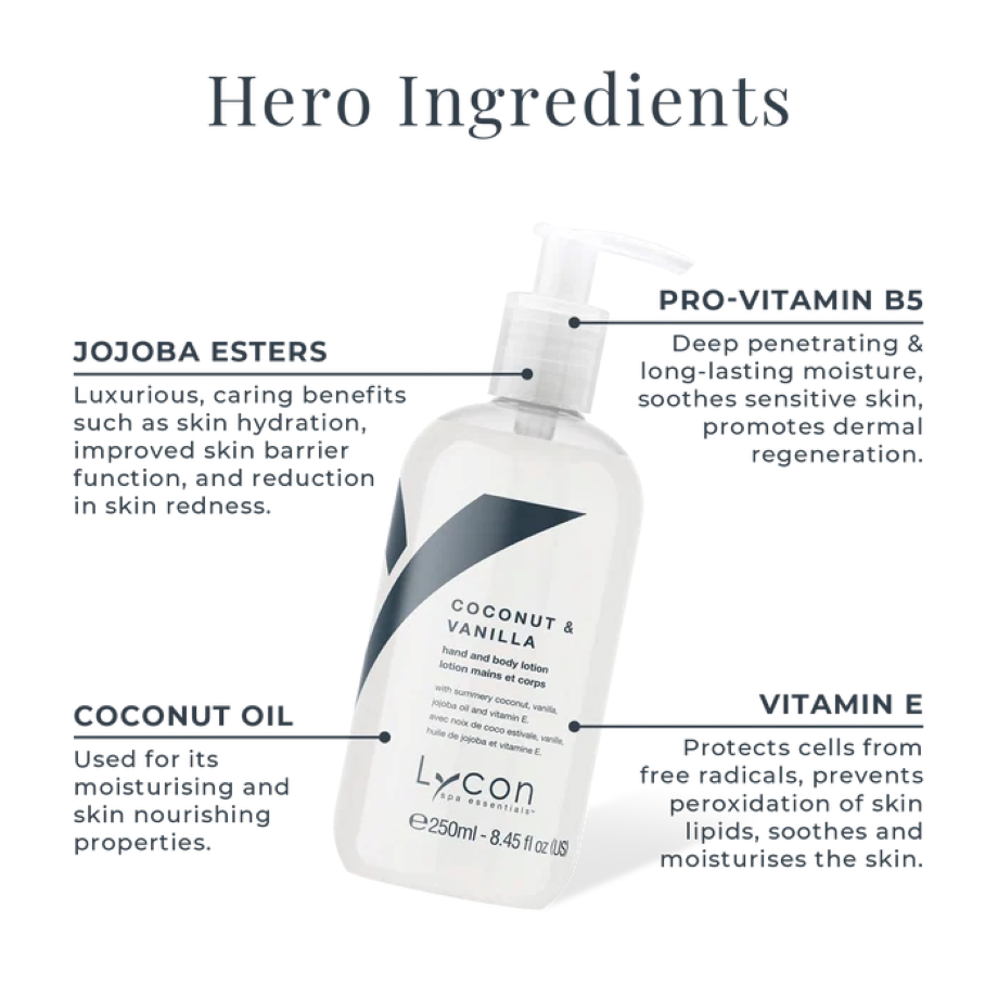 Lycon Coconut & Vanilla Hand & Body Lotion 250 ml
