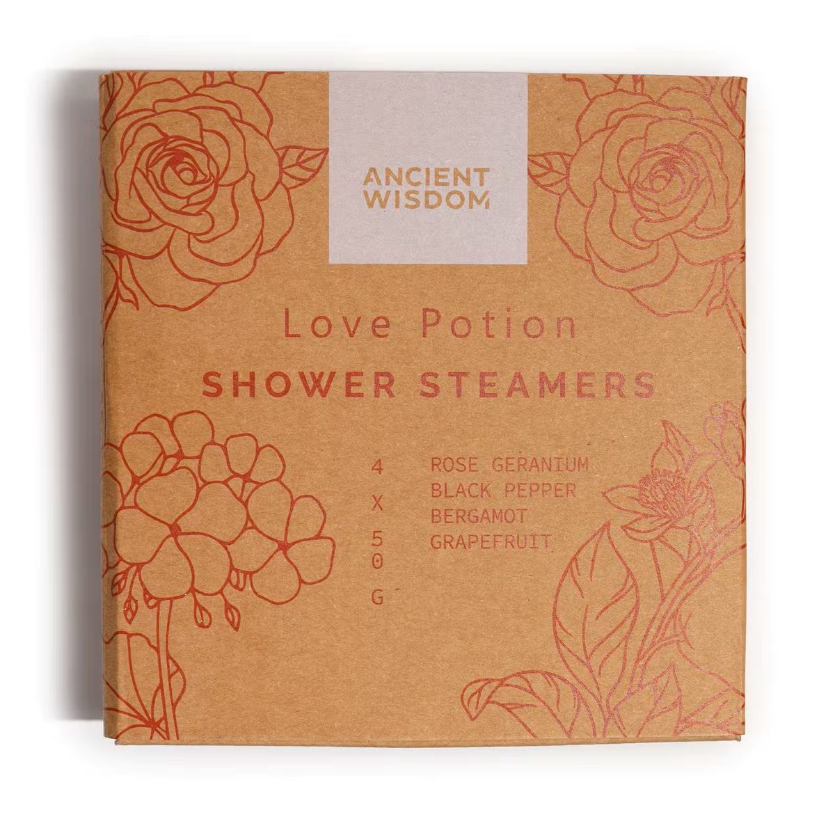 Verpakking Ancient Wisdom Love Potion douche steamers