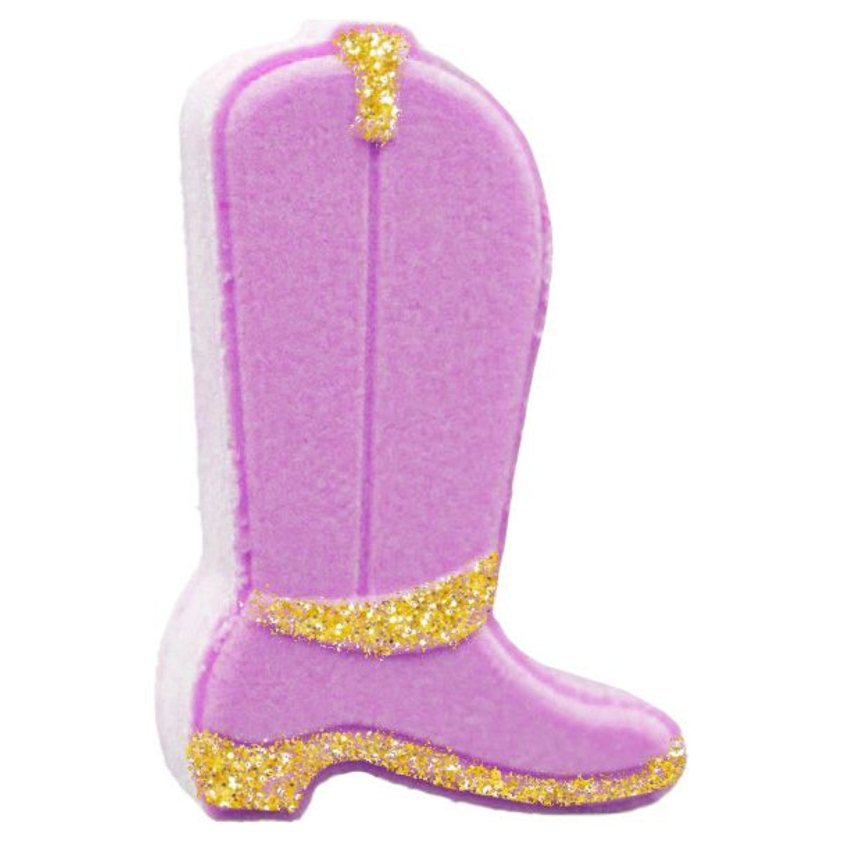 Paarse cowboylaars-bruisbal Giddy Up Gorgeous van Bomb Cosmetics met mango- en mandarijngeur.