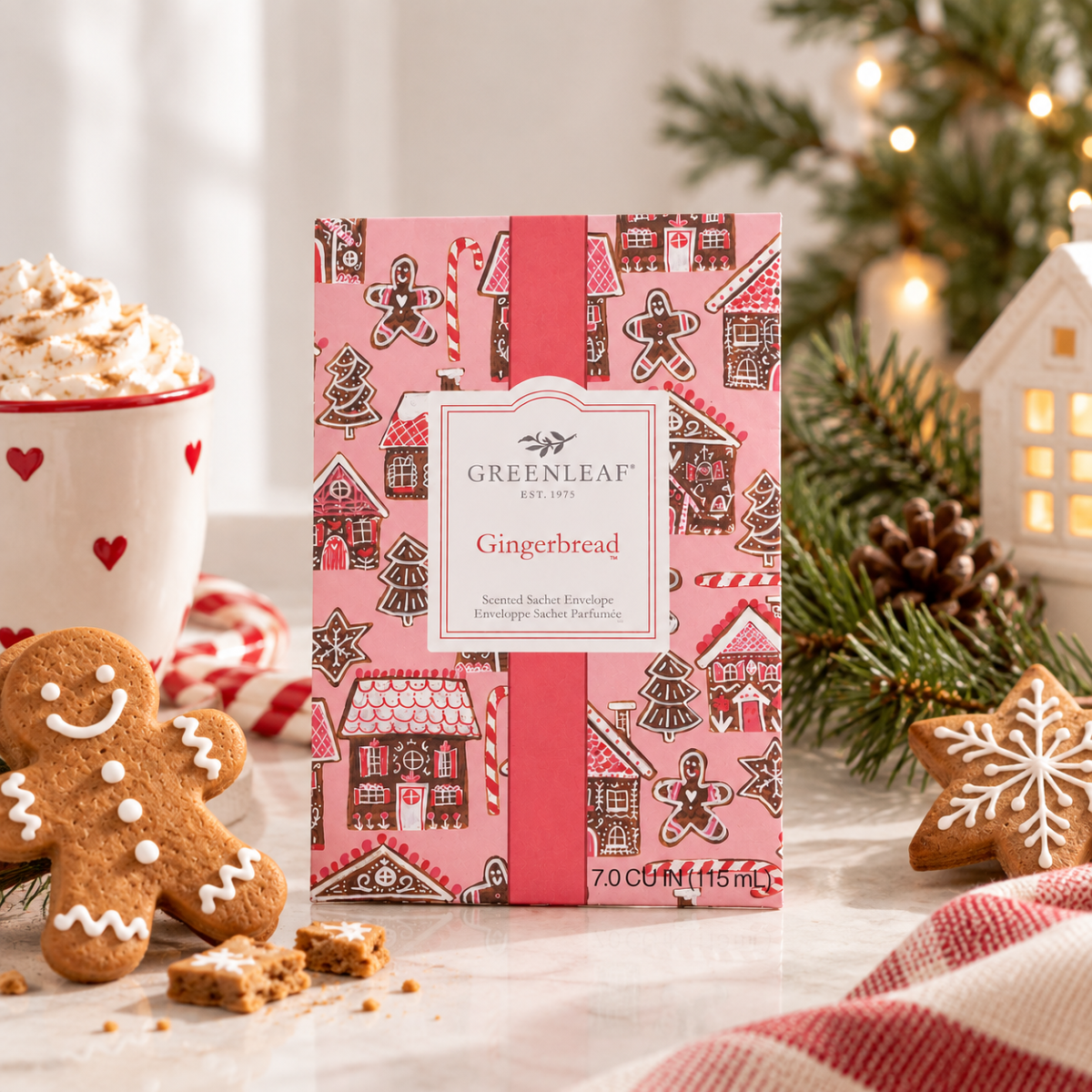 Greenleaf Gingerbread geurzakje met peperkoek en sfeervolle kerstdecoratie