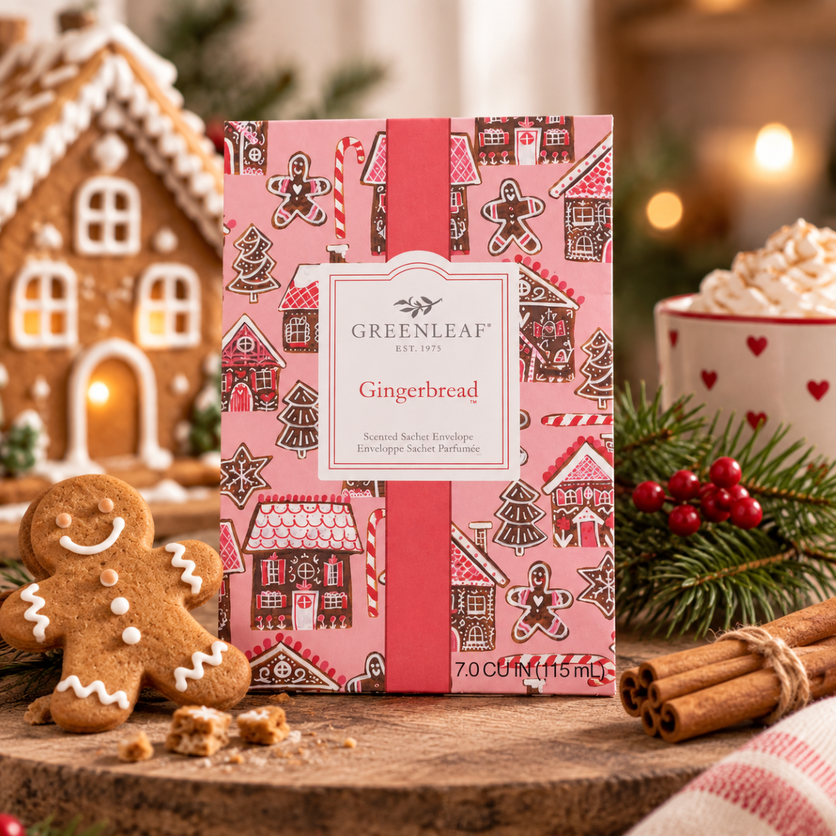 Greenleaf Gingerbread geurzakje met peperkoek, kaneel en kerstdecoratie