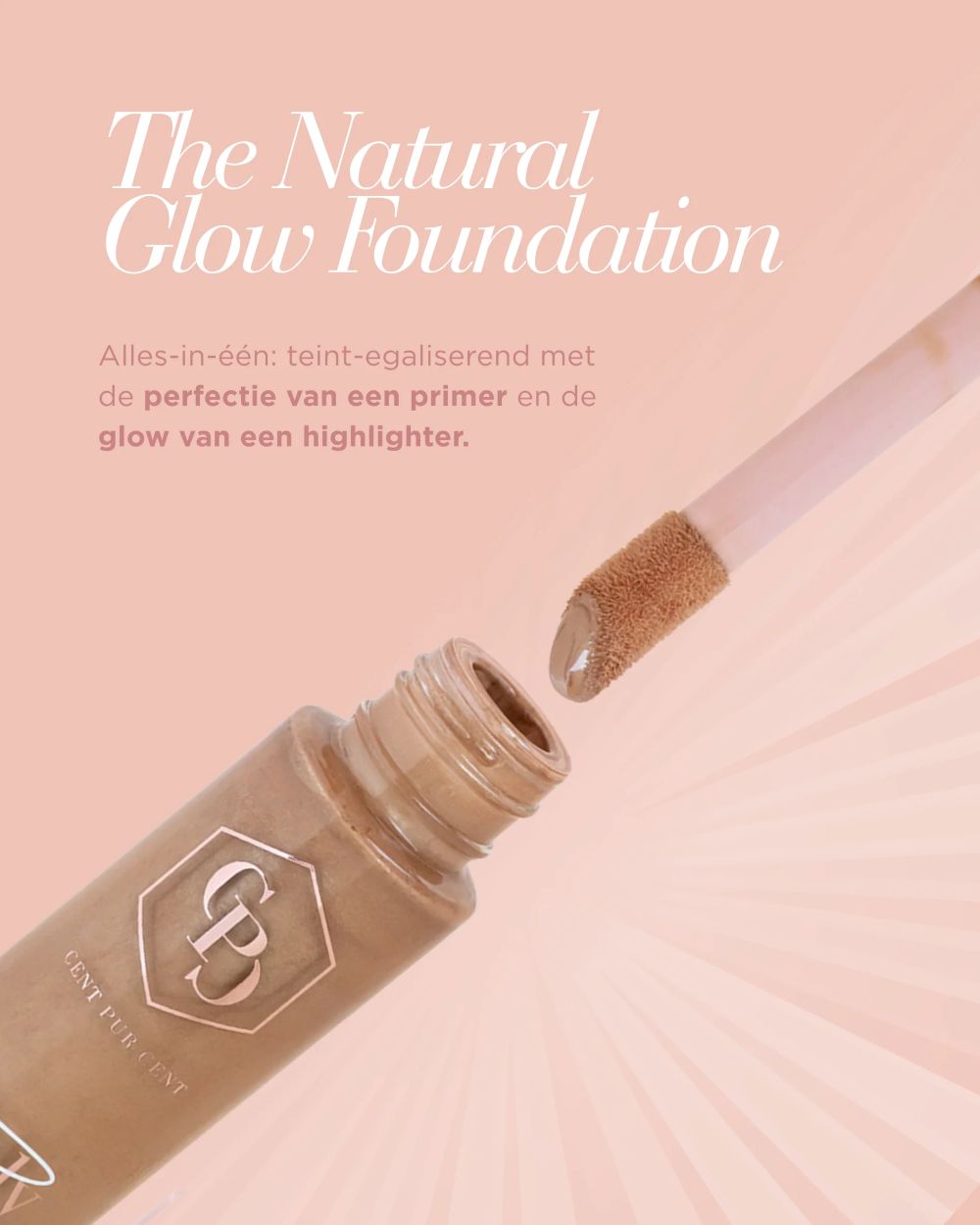 Cent Pur Cent Holy Glowy Foundation – medium hydraterende foundation met natuurlijke glow en zachte applicator.