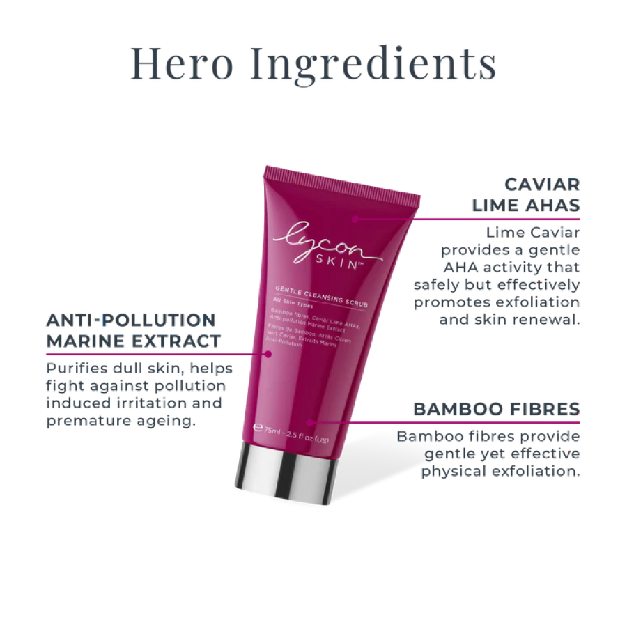 Lycon Skin Cleansing Scrub ingrediënten exfoliërend en huidvernieuwend effect