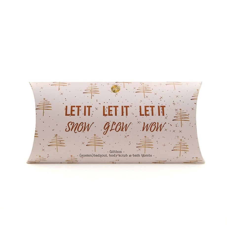 Let It Snow cadeauset met badzout, scrub en bruisballetjes