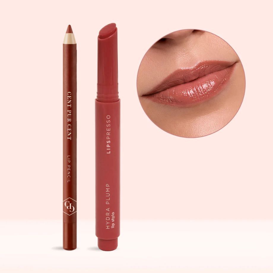 Espresso Yourself lipcombinatie met Waterproof Lip Pencil Nude Chocolat en Hydra Plump Lip Stylo LipsPresso