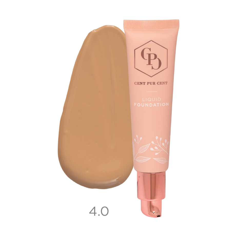 Cent Pur Cent Liquid Foundation tint 4.0 met swatch