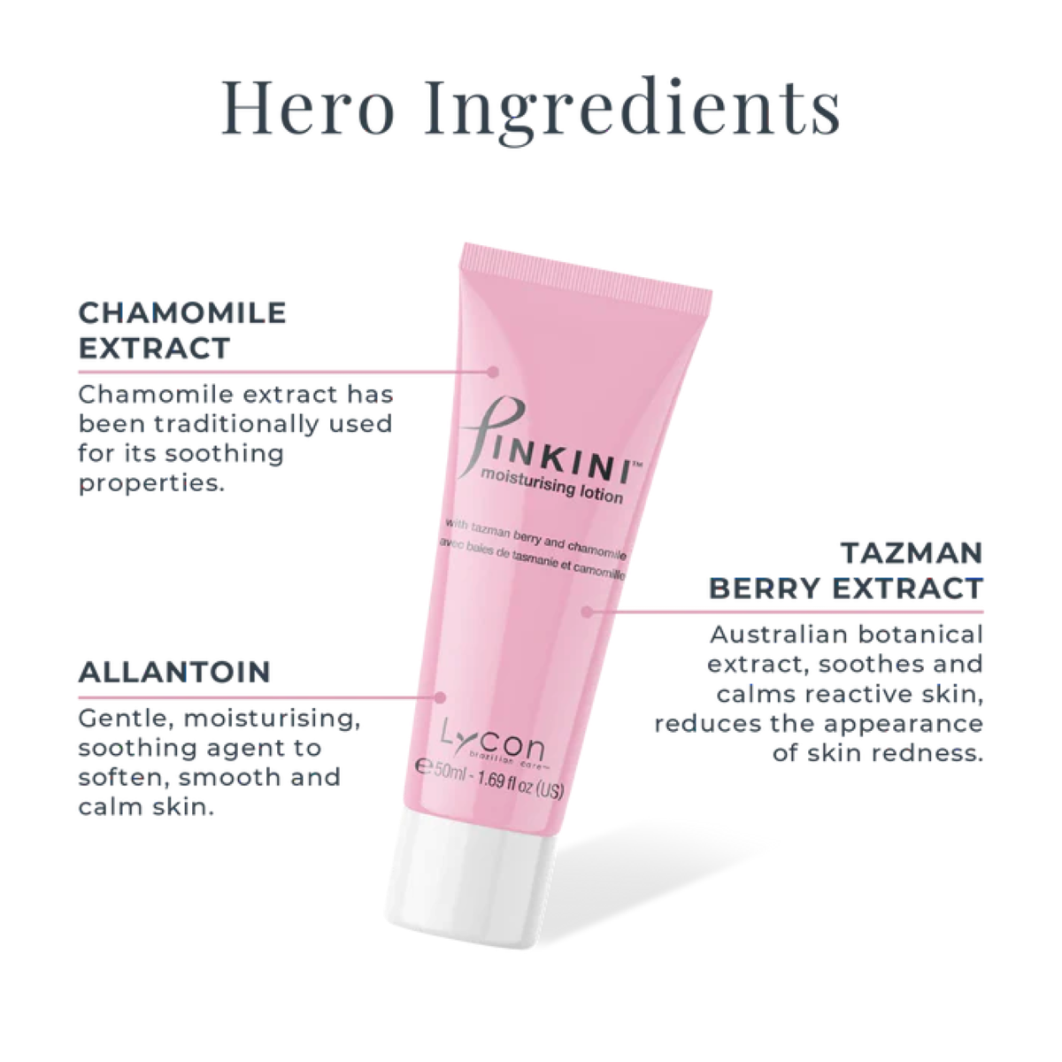 Lycon Pinkini Finishing Cream ingrediënten kalmerend en verhelderend effect