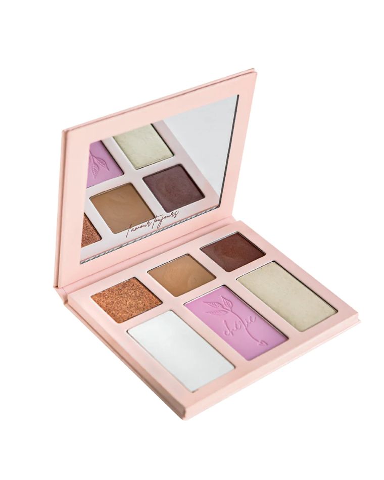 Cent Pur Cent make-up palette met zachte roze tinten en spiegel