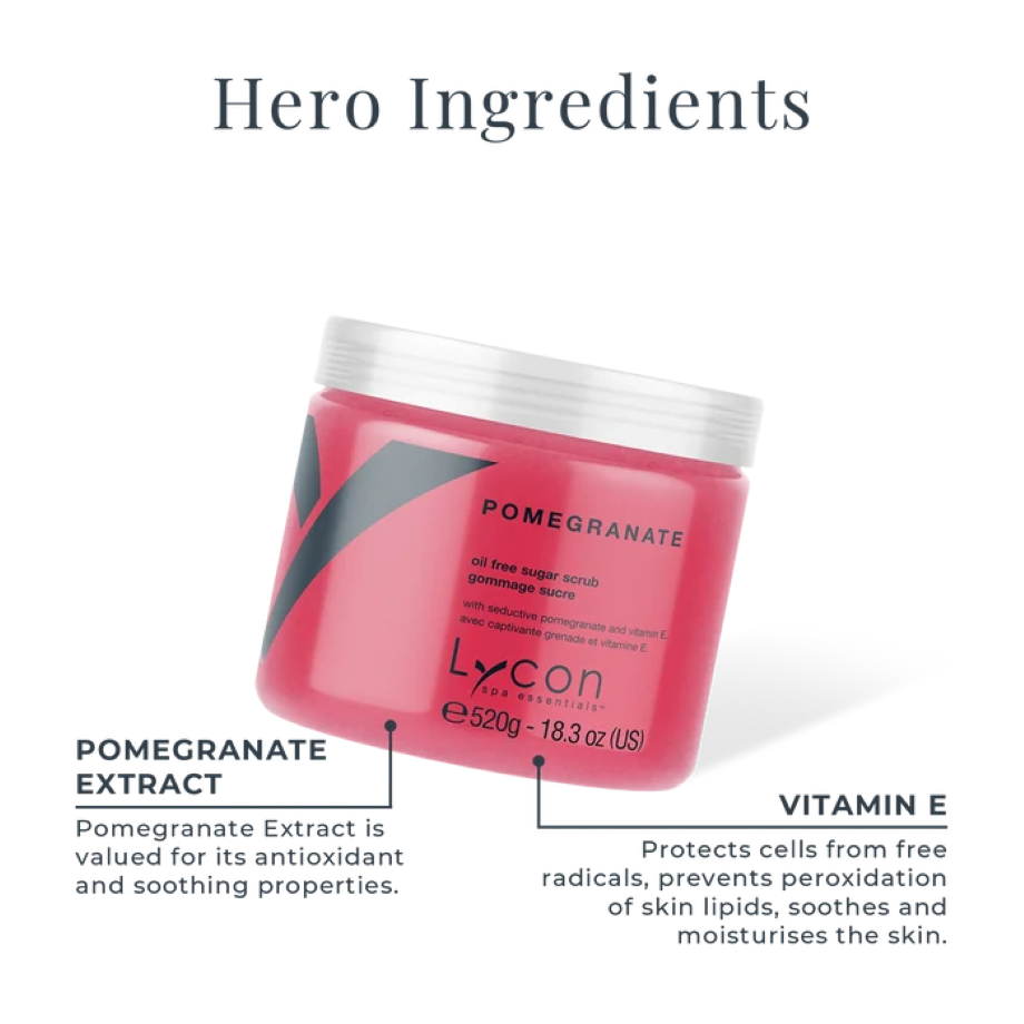 Lycon Pomegranate Sugar Scrub met granaatappelextract en vitamine E